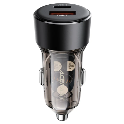 ACEFAST B12 Chargeur de voiture 60W USB-A + Type-C Adaptateur de charge rapide pour téléphone