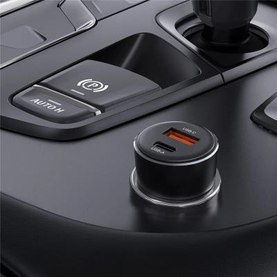 ACEFAST B12 Chargeur de voiture 60W USB-A + Type-C Adaptateur de charge rapide pour téléphone
