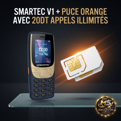 smartec v1  + Puce Orange avec 20dt appels illimités